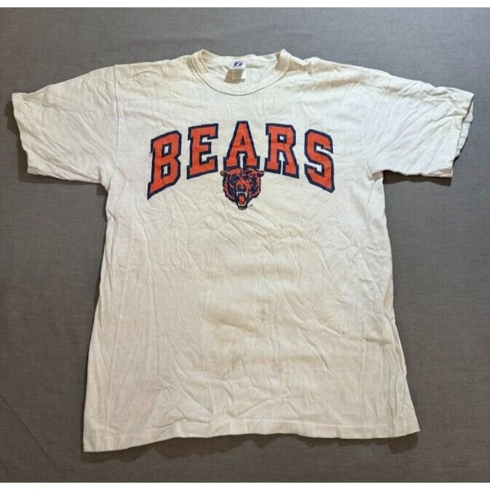 Vintage Chicago Bears Logo 7 Jersey Mens M White Short Sleeve Tee.